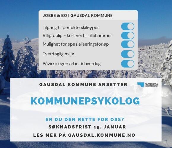Annonse kommunepsykolog Gausdal kommune  (580 x 500 px)