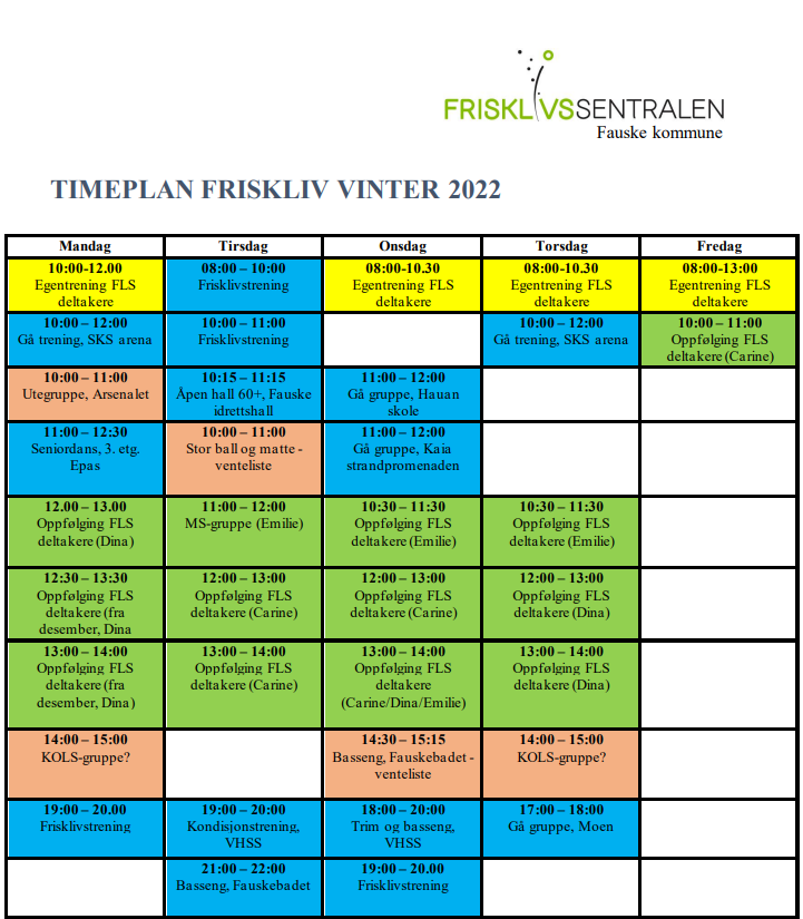 Timeplan FLS 2022