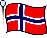 Norske flagg i rødt, hvit og blått