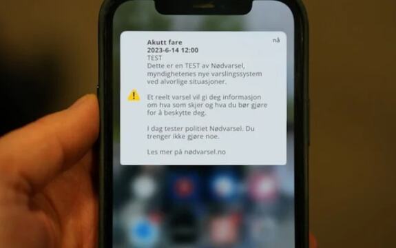 Skjermbilde nødvarsel