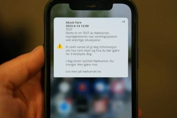 Skjermbilde nødvarsel