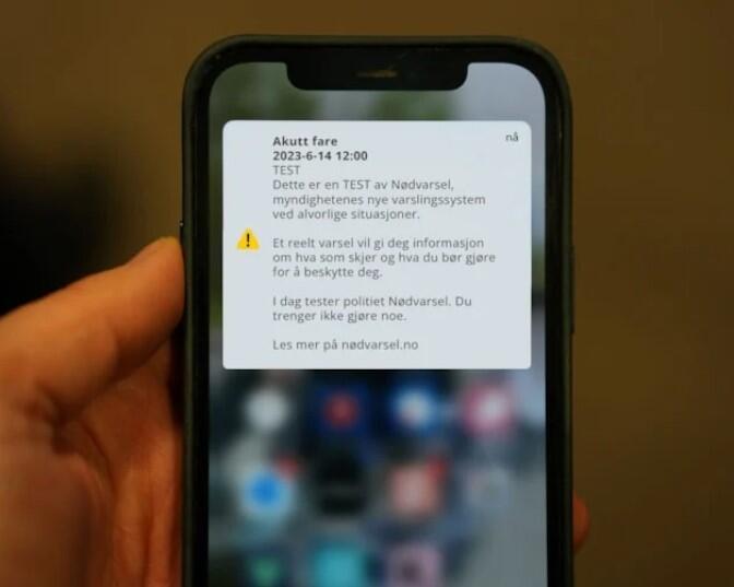 Skjermbilde nødvarsel