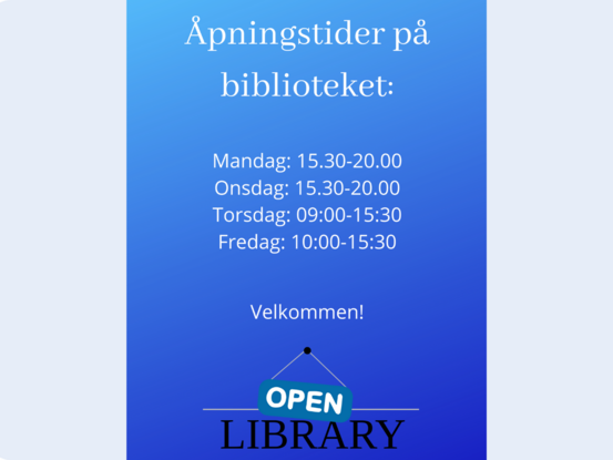 bibliotek åpent