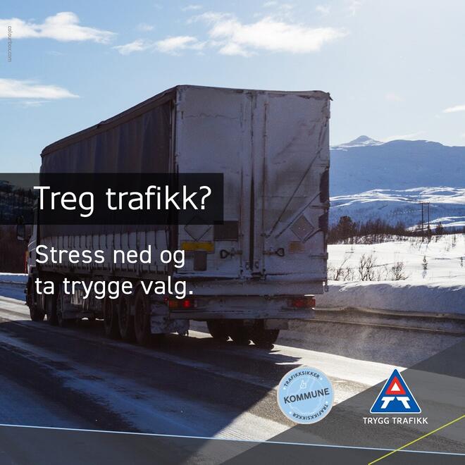 Ikke la deg stresse i trafikken, illustrasjonsfoto av lastebil
