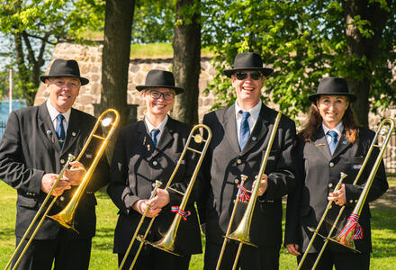 Trombonegruppa i Oppsal Janitsjar. Foto.