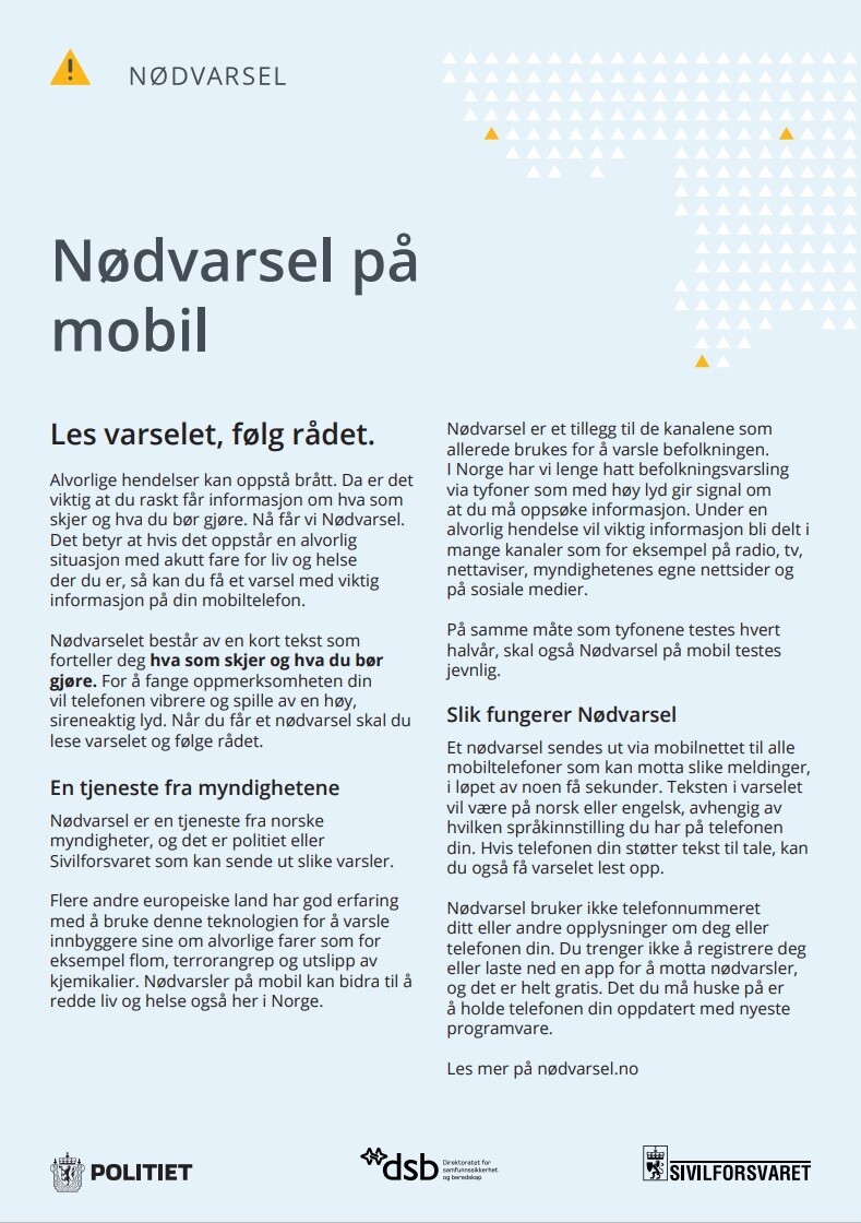 Nødvarsel på mobil