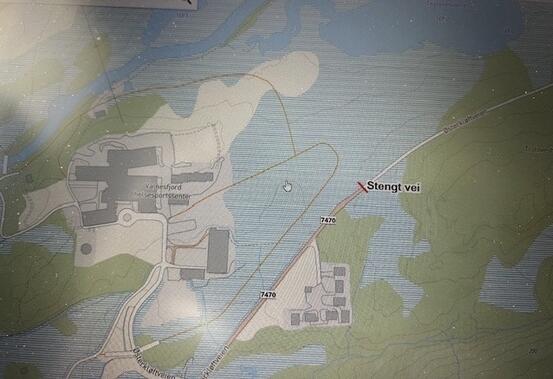 Kart over stengt vei