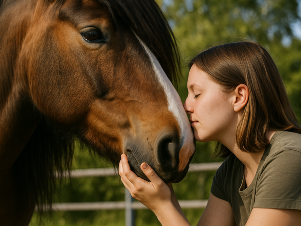 Livsmestring med hest - et pilotkurs i hesteassisterte aktiviteter for mestring og trygghet (illustrasjonsfoto: AI-generert)