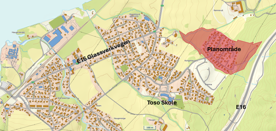 Bildet viser et kartustnitt som viser det berørte området.