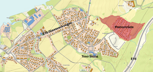 Bildet viser et kartustnitt som viser det berørte området.