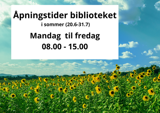 Åpningstidene trykt på et bilde