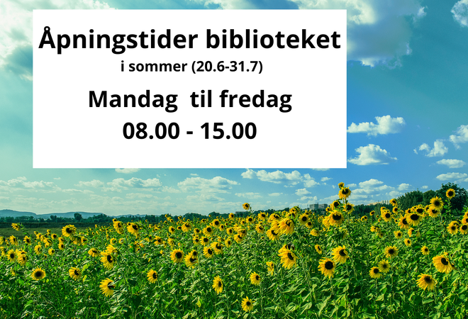 Åpningstidene trykt på et bilde