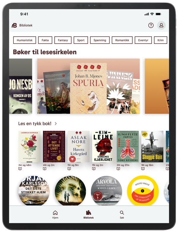 Biblio-appen Reklame for ebok- og elydbok-appen Biblio