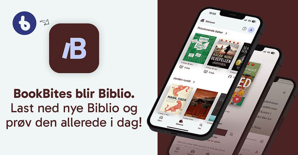 Reklame for ebok- og elydbok-appen Biblio