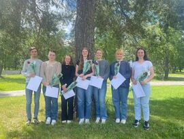 Fra venstre: Halvor Hornkjøl, Sofie Brodal Langhelle, Marie Morstøl, Tuva Tjæder, Tuva Rønning og Kaja B Tømmervik.